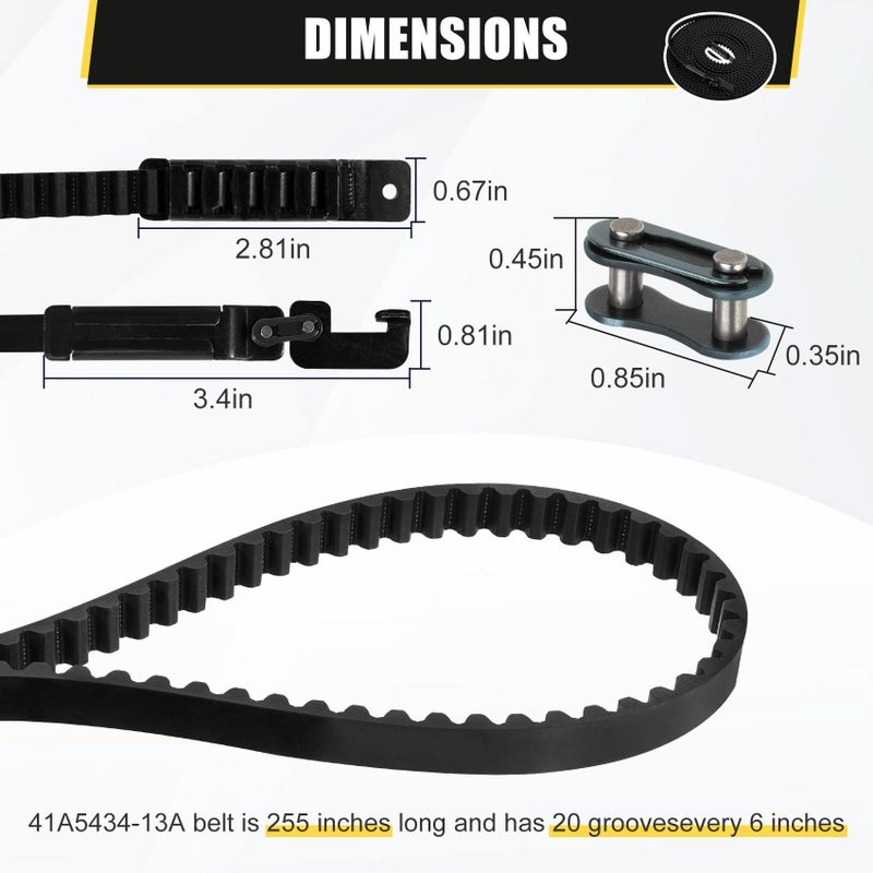 Vanesa 41A5434-13 Garage Door Belt 255"", 41A5434-13A Drive Belt for 8FT High Garage Doors, 041A5434-13A Replacement Belt Compatible with liftmaster/Chamberlain/sentex/Whisper Belt Models 3280, 2280, 2280R - Image 3